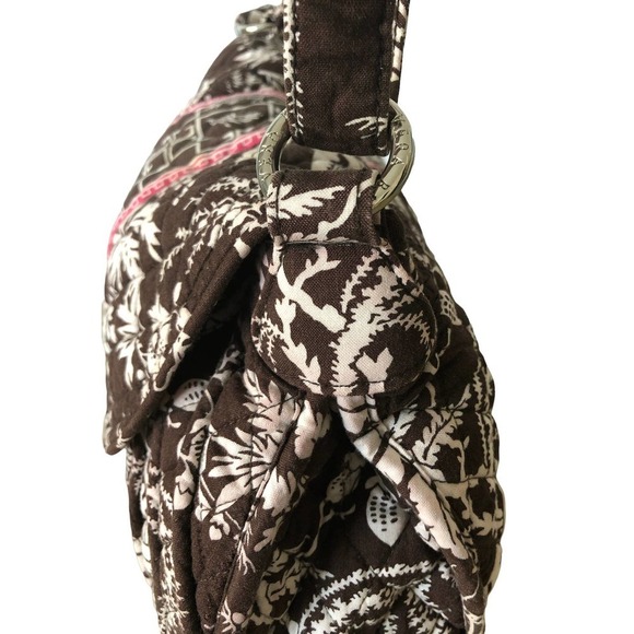 Vera Bradley Large Imperial Toile Brown & Pink Oriental Design Handbag 13X9 X4.5 - Picture 6 of 10